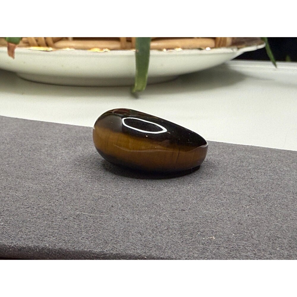 Vintage Tiger’s Eye Chunky Statement Ring Brown Gold Stone Size 6.5 - Picture 3 of 10